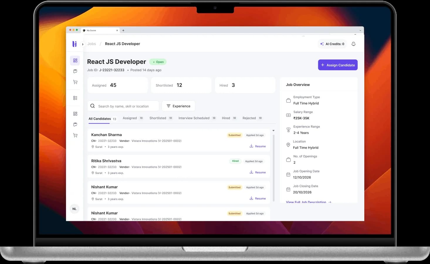 Candidates Are Submitted